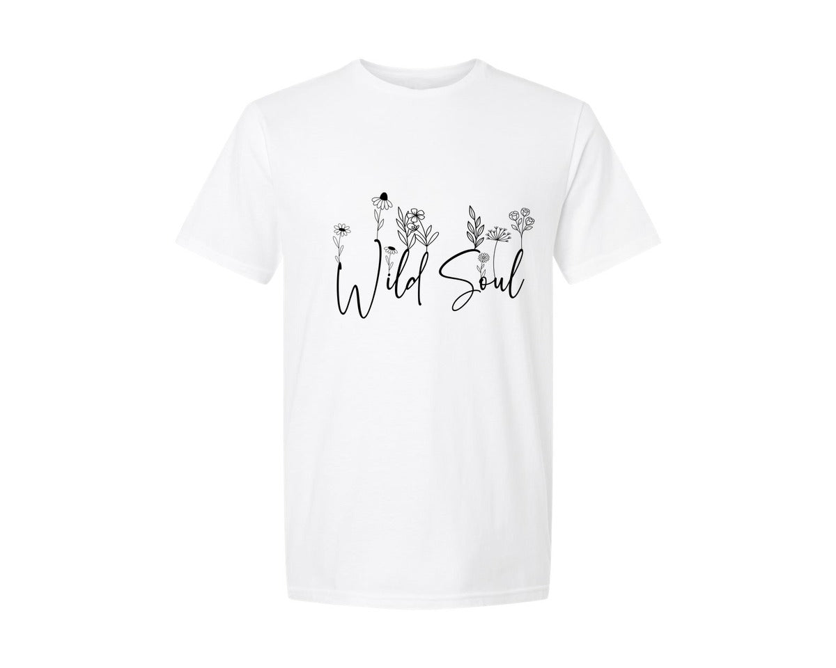 brand:Generic|color:White|wild-soul-svgboho-hippiewild-flowers-graphic-t-shirt