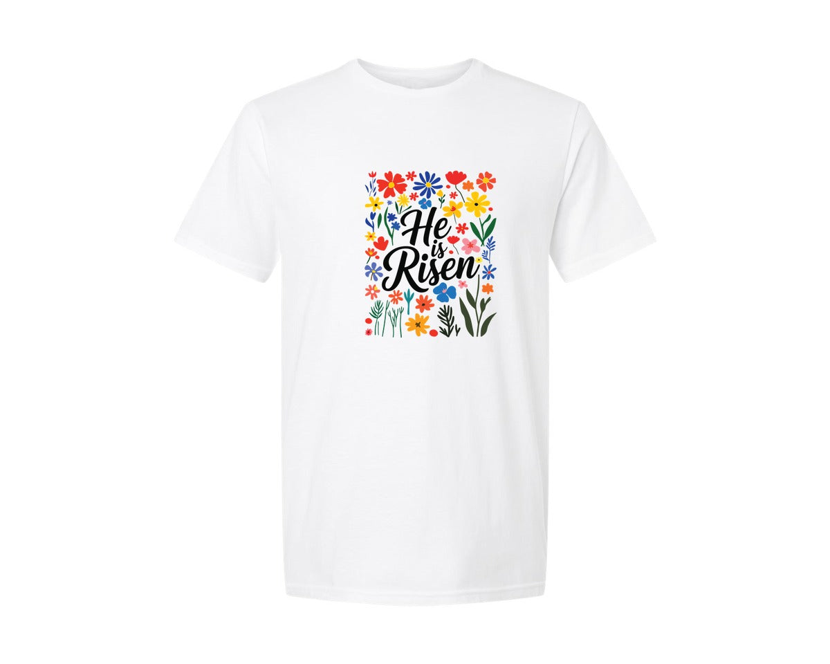 brand:Generic|color:White|he-is-risen-easter-boho-graphic-t-shirt