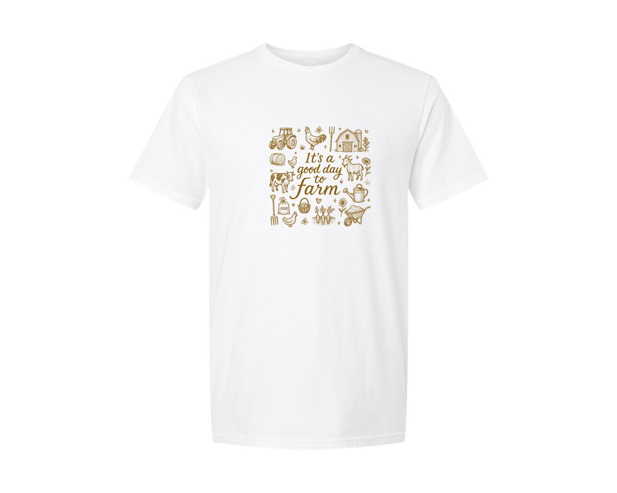 brand:Generic|color:White|farm-life-doodle-country-western-preppy-graphic-t-shirt
