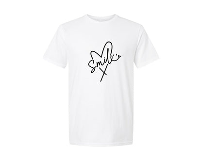 brand:Generic|color:White|smile-heart-mental-health-graphic-t-shirt