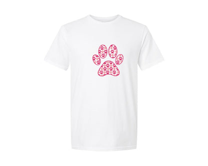 brand:Generic|color:White|dog-paw-print-dog-mom-valentines-shirt-graphic-t-shirt