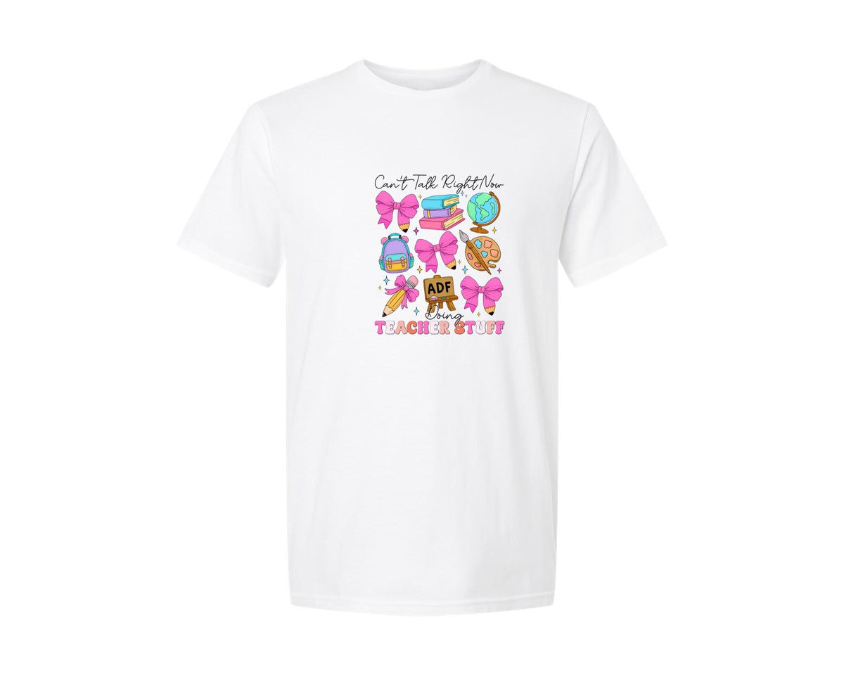 brand:Generic|color:White|doing-teacher-stuff-teacher-graphic-t-shirt