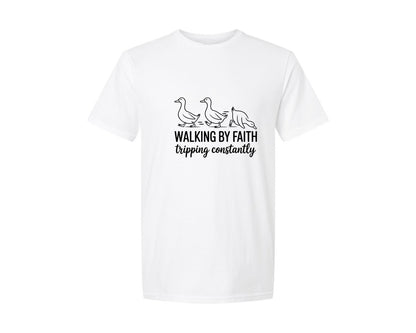 brand:Generic|color:White|walking-by-faith-pngchristian-pngbible-graphic-t-shirt