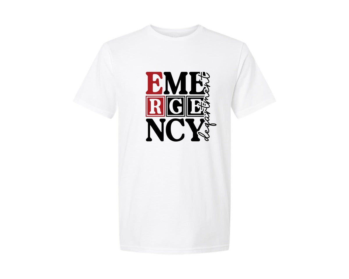 brand:Generic|color:White|emergency-department-er-nurse-graphic-t-shirt