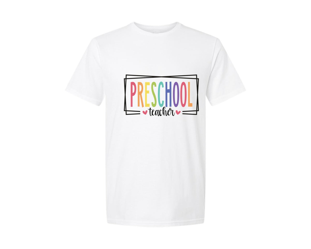 brand:Generic|color:White|preschool-teacher-5-graphic-t-shirt