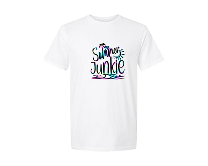 brand:Generic|color:White|retro-summer-junkie-summer-vibes-graphic-t-shirt