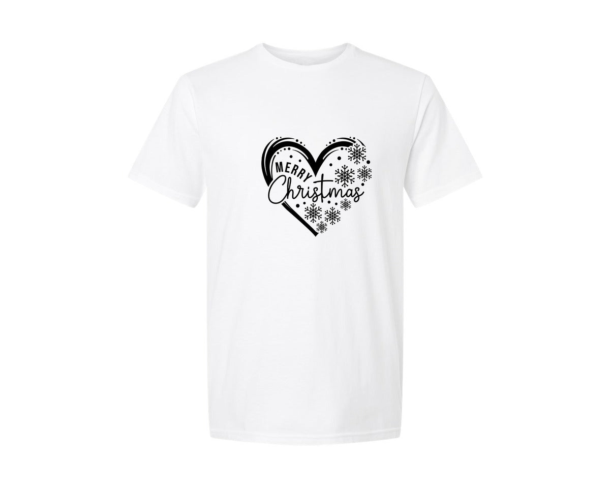 brand:Generic|color:White|merry-christmas-heart-snowflake-graphic-t-shirt