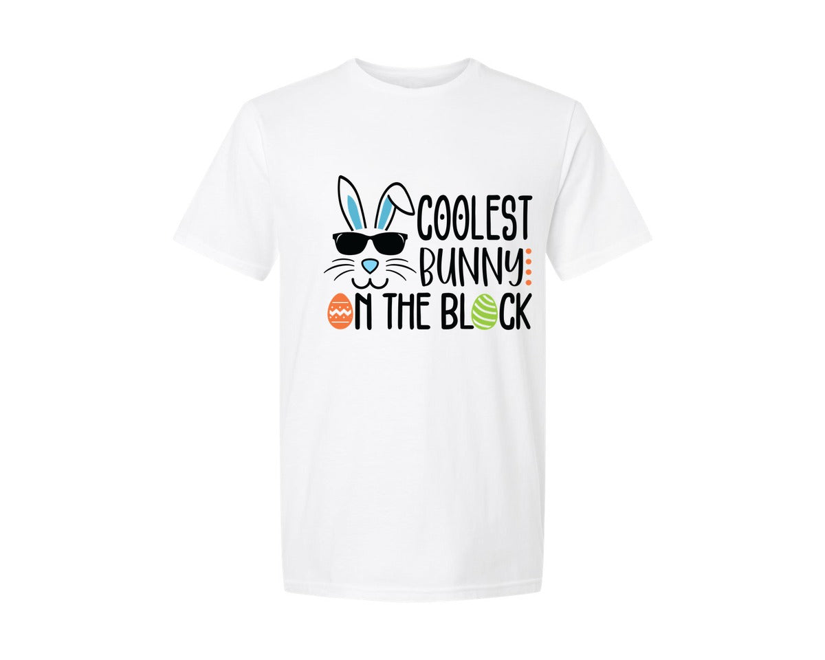 brand:Generic|color:White|funny-easter-boy-cool-bunny-graphic-t-shirt