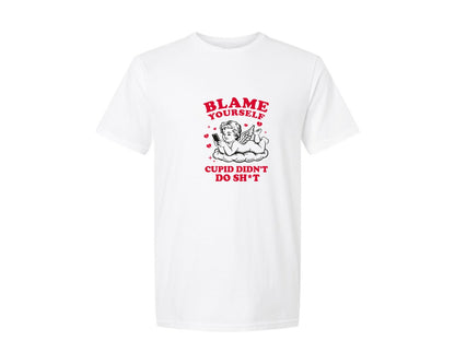 brand:Generic|color:White|funny-valentines-day-vintage-cupid-3-graphic-t-shirt