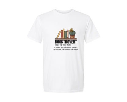 brand:Generic|color:White|booktrovert-funny-reading-graphic-t-shirt