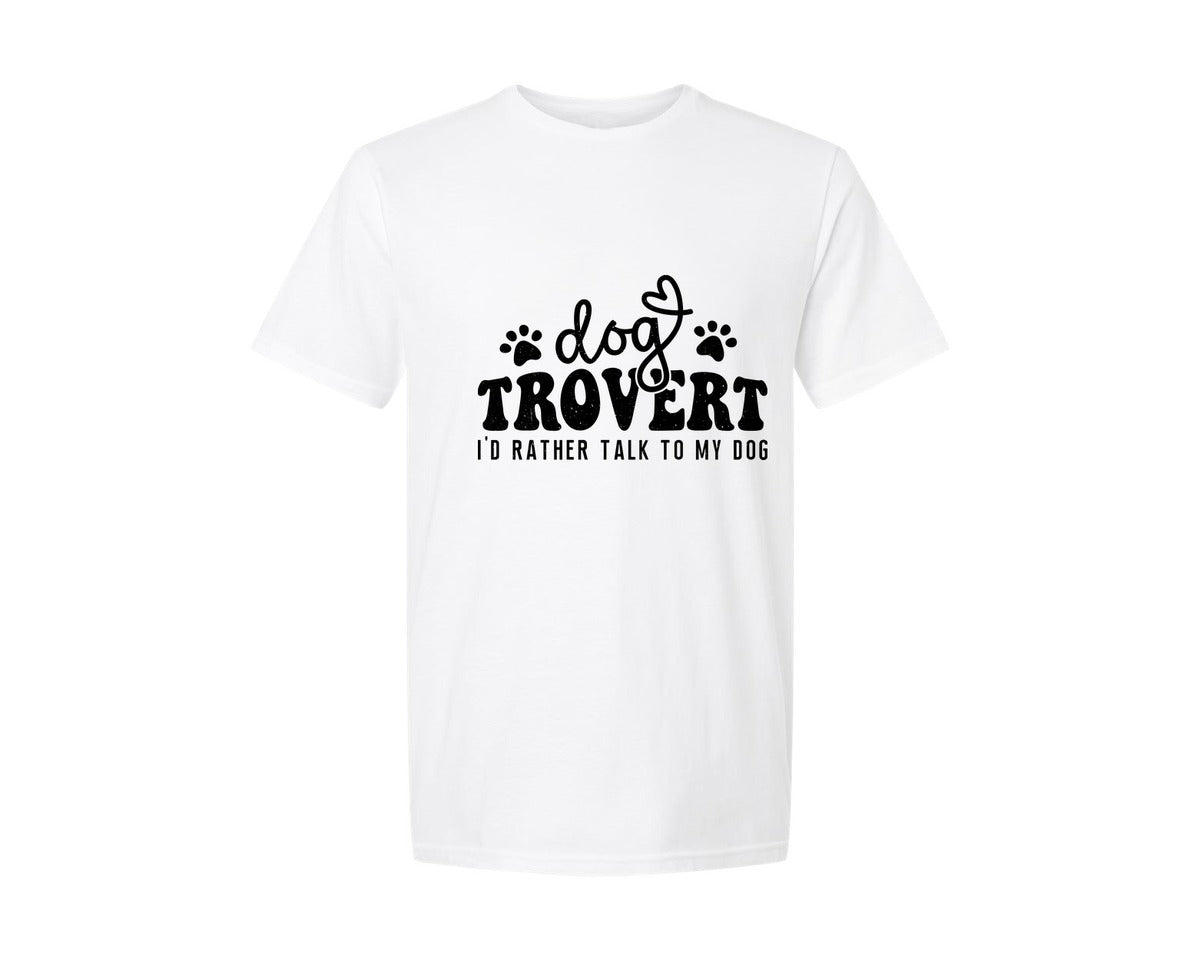 brand:Generic|color:White|dogtrovert-dog-dog-lover-graphic-t-shirt
