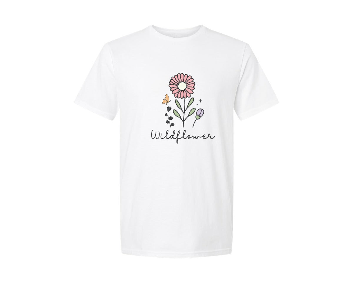 brand:Generic|color:White|raising-wildflowers-mom-and-daughter-graphic-t-shirt