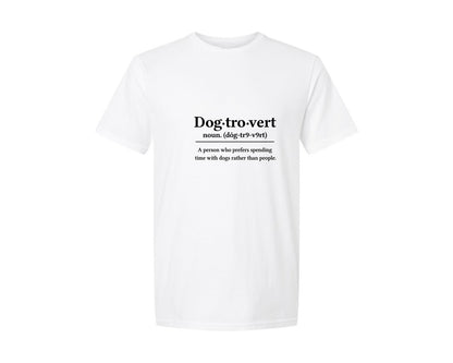 brand:Generic|color:White|dogtrovert-definition-dog-mom-graphic-t-shirt