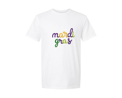 brand:Generic|color:White|mardi-gras-latch-hook-yarn-graphic-t-shirt