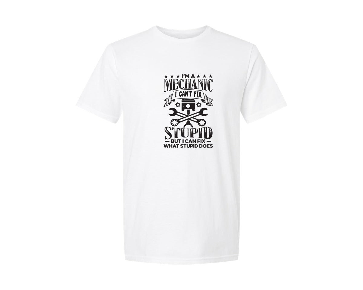 brand:Generic|color:White|funny-car-mechanic-auto-mechanic-graphic-t-shirt