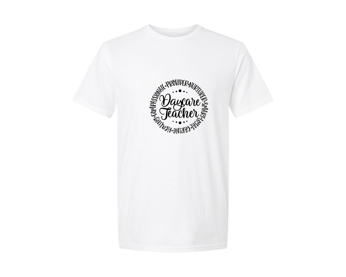 brand:Generic|color:White|daycare-teacher-cutting-graphic-t-shirt