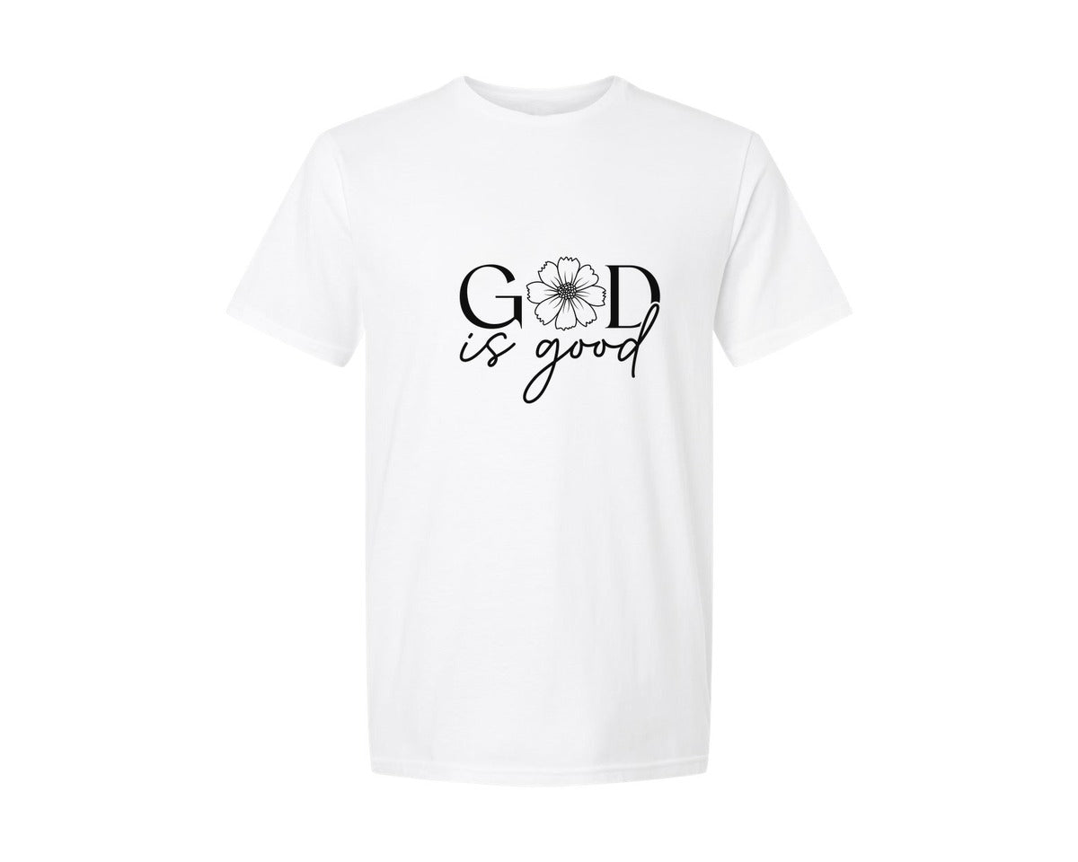 brand:Generic|color:White|god-is-good-sleeve-christian-design-graphic-t-shirt