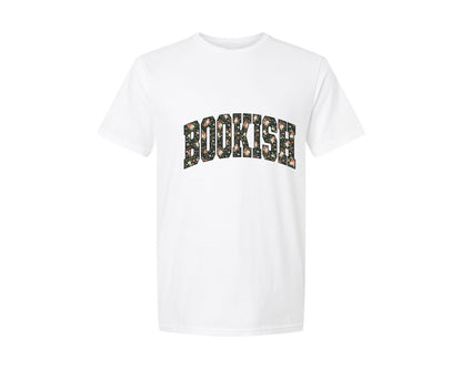 brand:Generic|color:White|floral-bookish-bookworm-book-lover-graphic-t-shirt
