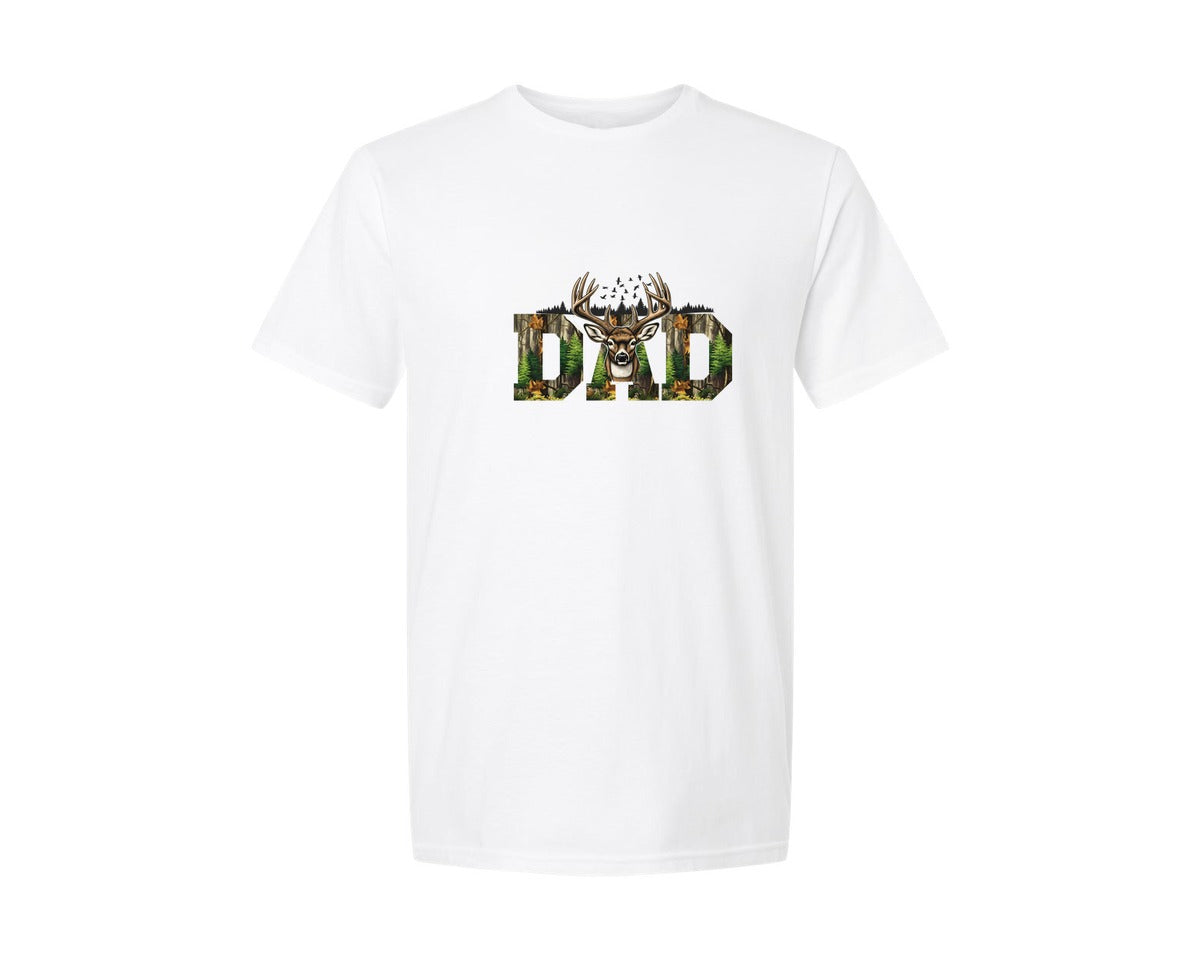 brand:Generic|color:White|hunter-dad-deer-hunting-dad-graphic-t-shirt
