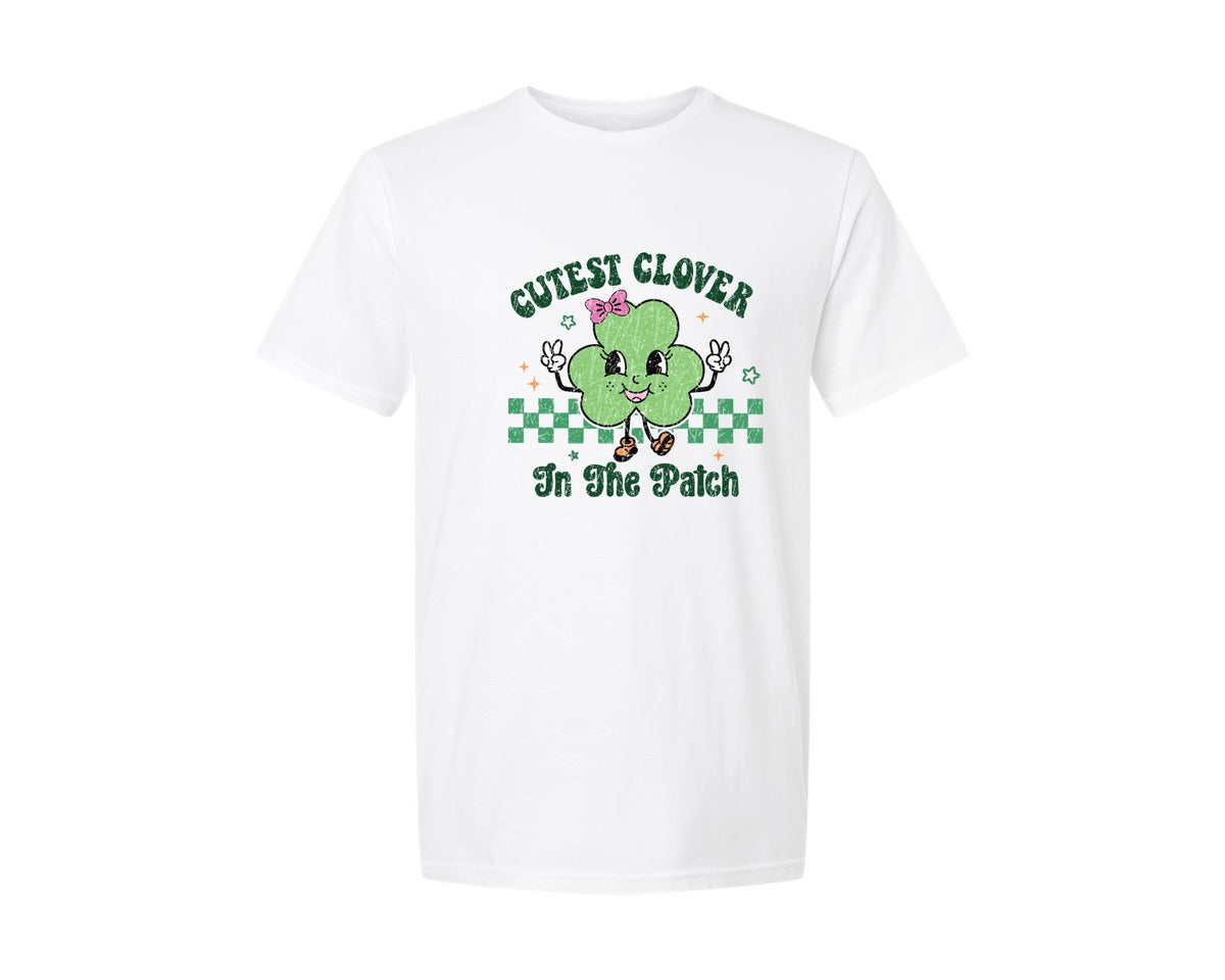 brand:Generic|color:White|girl-st-patrick-day-kid-lucky-clover-graphic-t-shirt