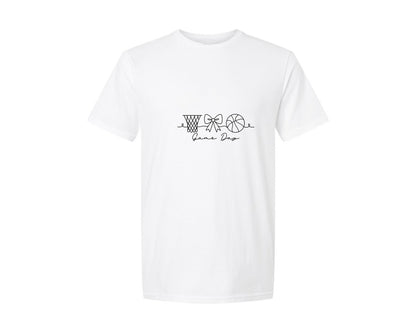 brand:Generic|color:White|coquette-game-day-basketball-graphic-t-shirt