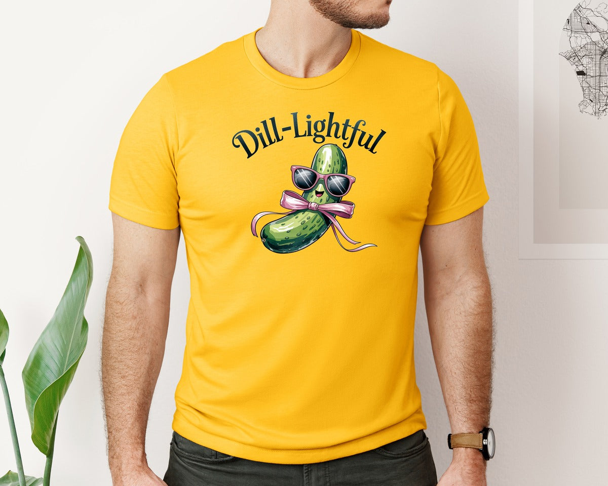 brand:Bella Canvas|color:Gold|Dill Lightful Funny Pickle 2 Graphic T-Shirt