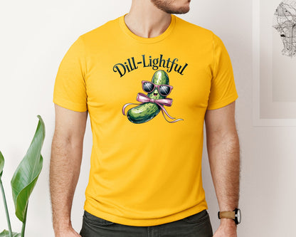 brand:Bella Canvas|color:Gold|Dill Lightful Funny Pickle 2 Graphic T-Shirt