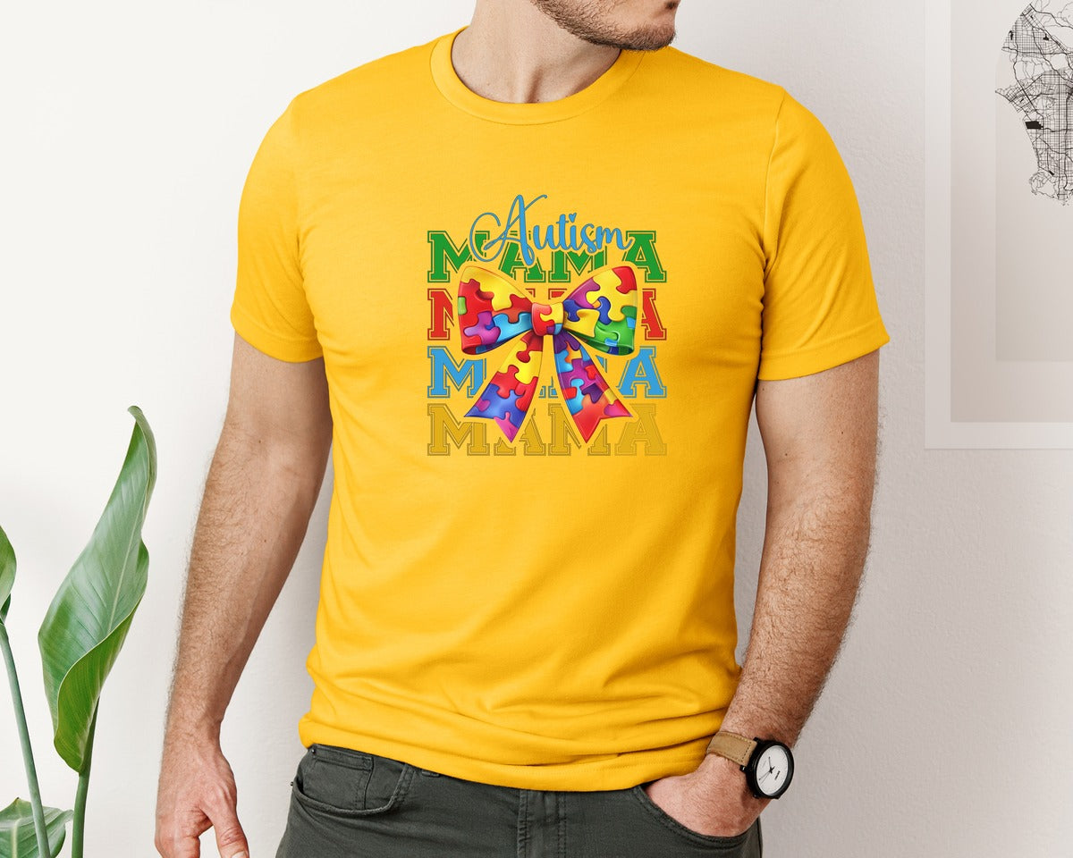 brand:Bella Canvas|color:Gold|Autism Awareness Autism Graphic T-Shirt