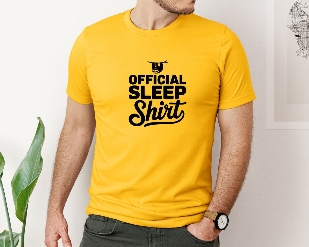 brand:Bella Canvas|color:Gold|Official Sleep Shirt T Shirt Graphic T-Shirt