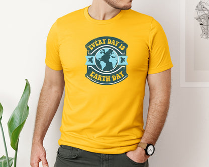 brand:Bella Canvas|color:Gold|Everyday Is Earth Day Graphic T-Shirt