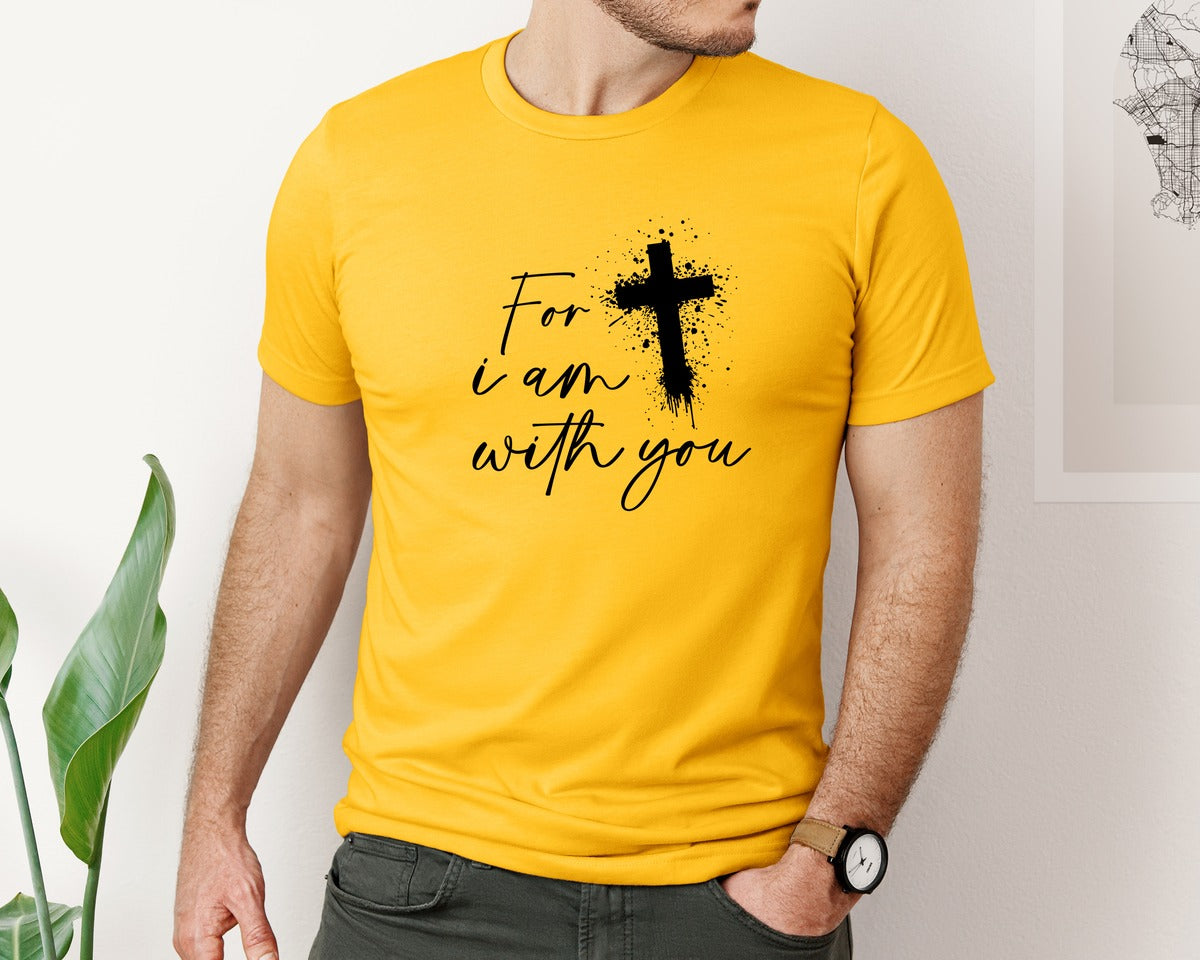 brand:Bella Canvas|color:Gold|Fear Not Christianity Bible Graphic T-Shirt