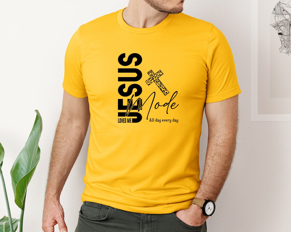 brand:Bella Canvas|color:Gold|Jesus Loves Me Love Like Jesus Graphic T-Shirt