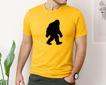 brand:Bella Canvas|color:Gold|Bigfoot Sasquatch Figure Design Graphic T-Shirt