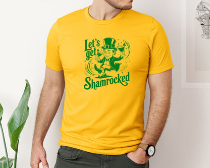 brand:Bella Canvas|color:Gold|Lets Get Shamrocked Design 7 Graphic T-Shirt