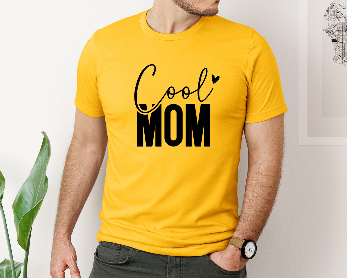 brand:Bella Canvas|color:Gold|Cool Mom Funny Mom Mama Graphic T-Shirt