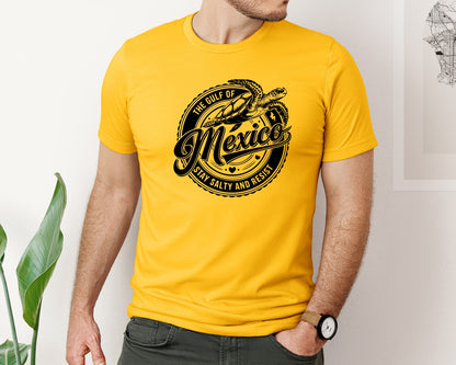 brand:Bella Canvas|color:Gold|Gulf Of Mexico Turtle Beach Graphic T-Shirt