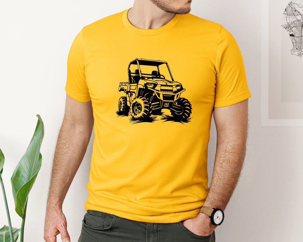 brand:Bella Canvas|color:Gold|Atv Atv Riding Graphic T-Shirt