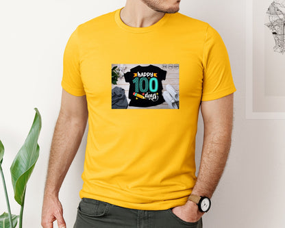 brand:Bella Canvas|color:Gold|100 Days Of School Shirt 10 Graphic T-Shirt