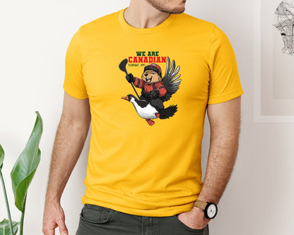 brand:Bella Canvas|color:Gold|We Are Canada Elbows Up Graphic T-Shirt