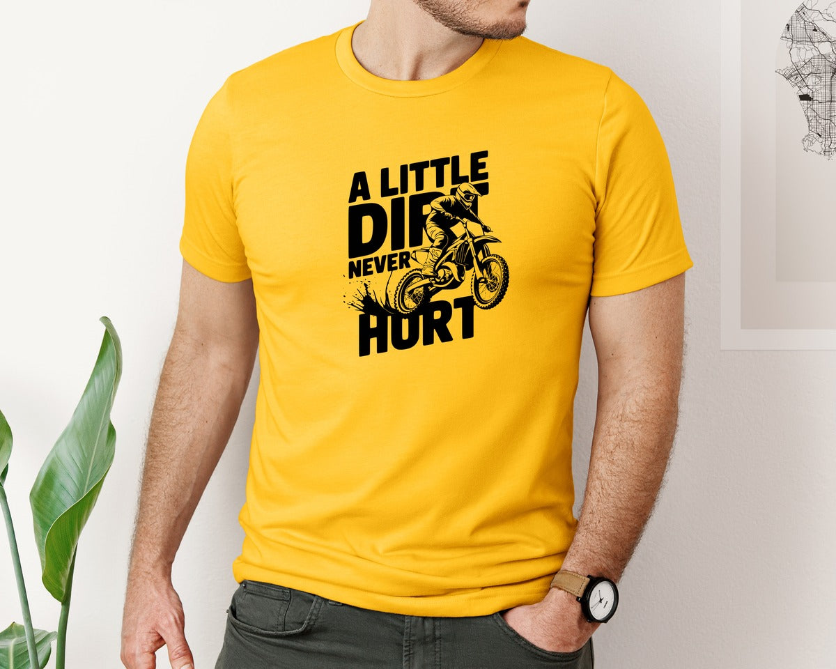 brand:Bella Canvas|color:Gold|A Little Dirt Never Hurt T Shirt Des Graphic T-Shirt