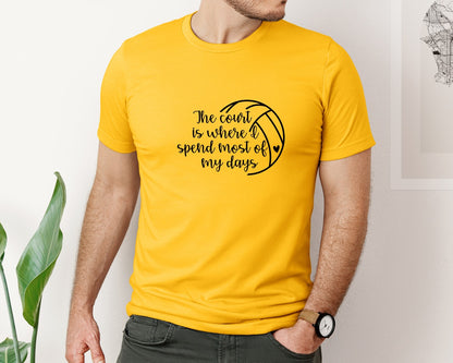 brand:Bella Canvas|color:Gold|Volleyball Mom 24 Graphic T-Shirt