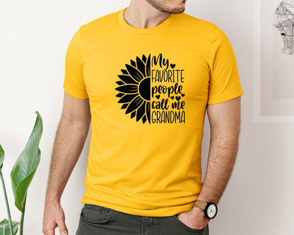 brand:Bella Canvas|color:Gold|Grandma Sunflower Grandma Graphic T-Shirt