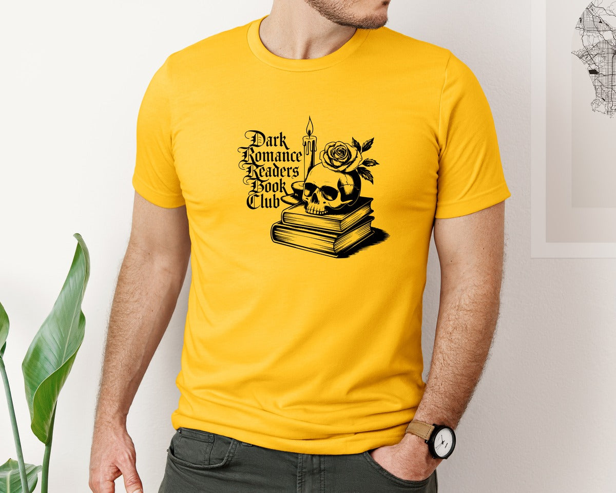 brand:Bella Canvas|color:Gold|Dark Romance Readers Book Club T Shi Graphic T-Shirt