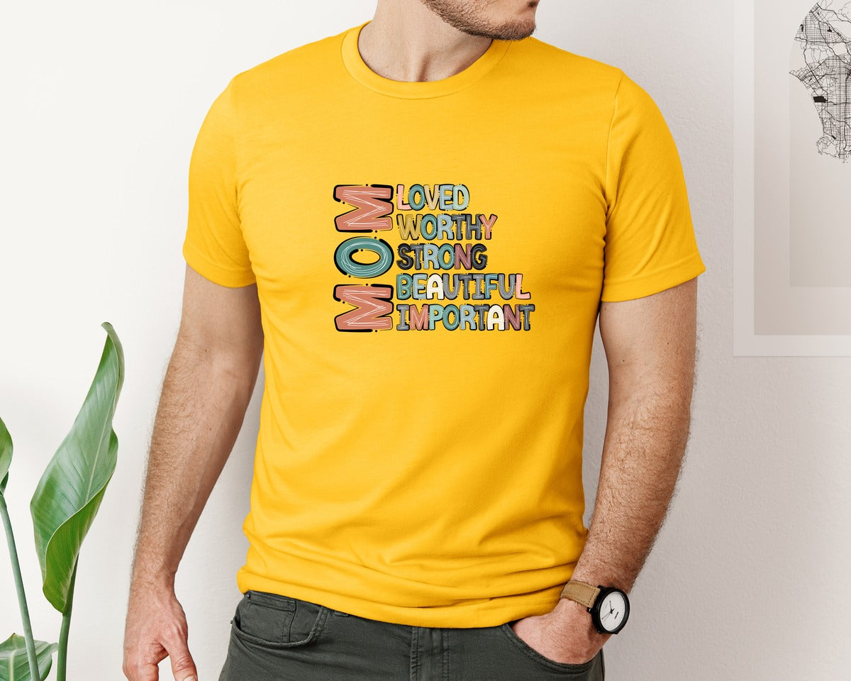 brand:Bella Canvas|color:Gold|Mom Mothers Day Design Graphic T-Shirt