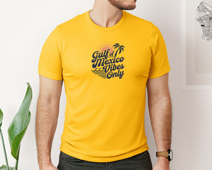 brand:Bella Canvas|color:Gold|Gulf Of Mexico Vibes Only 4 Graphic T-Shirt