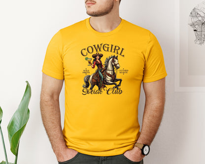 brand:Bella Canvas|color:Gold|Cowgirl Social Club Cowgirl Graphic T-Shirt