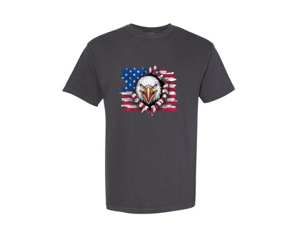 brand:Comfort Colors|color:Graphite|Eagle Soldiers American Eagle Graphic T-Shirt