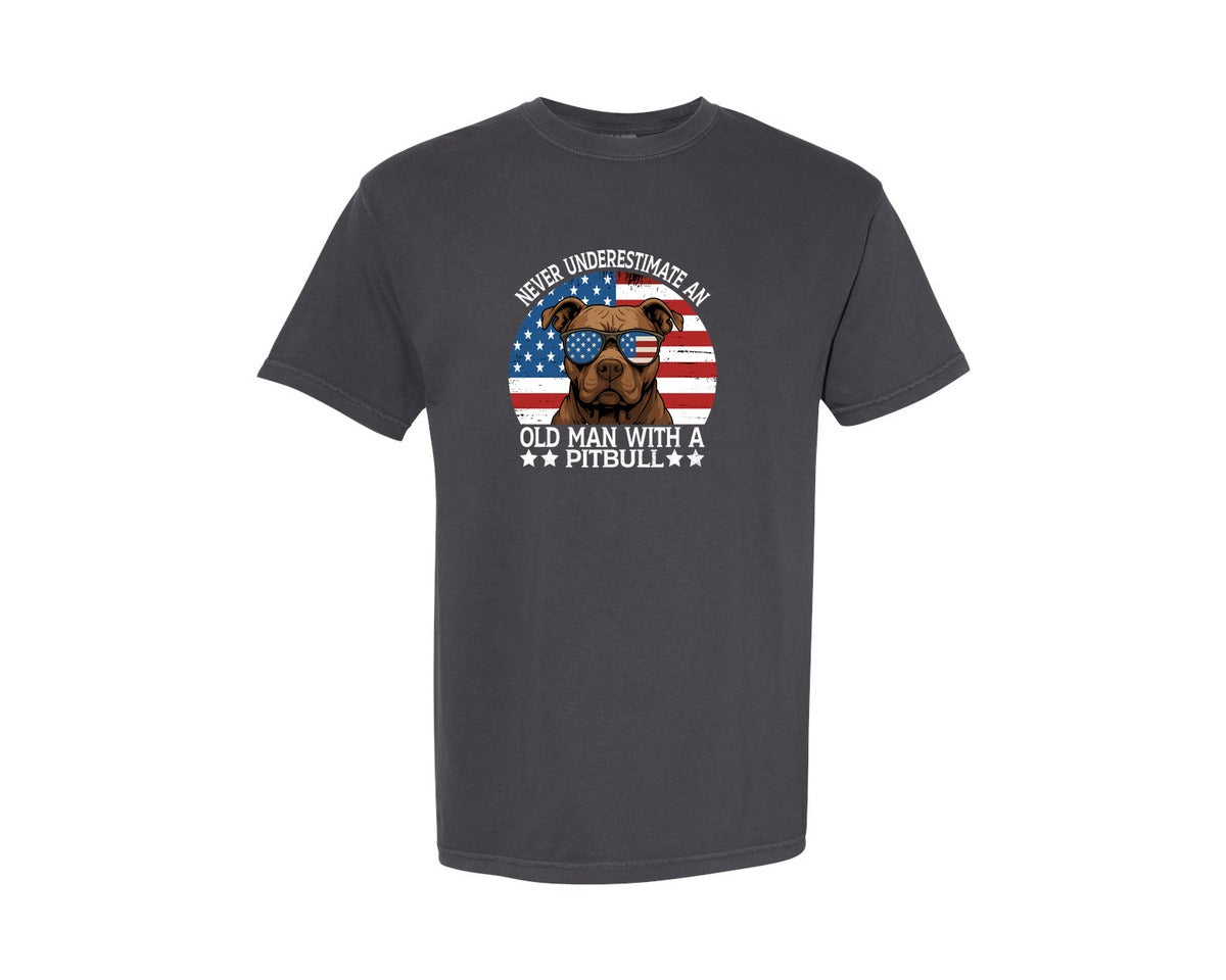 brand:Comfort Colors|color:Graphite|Never Pitbull Terrier T Shirt Graphic T-Shirt