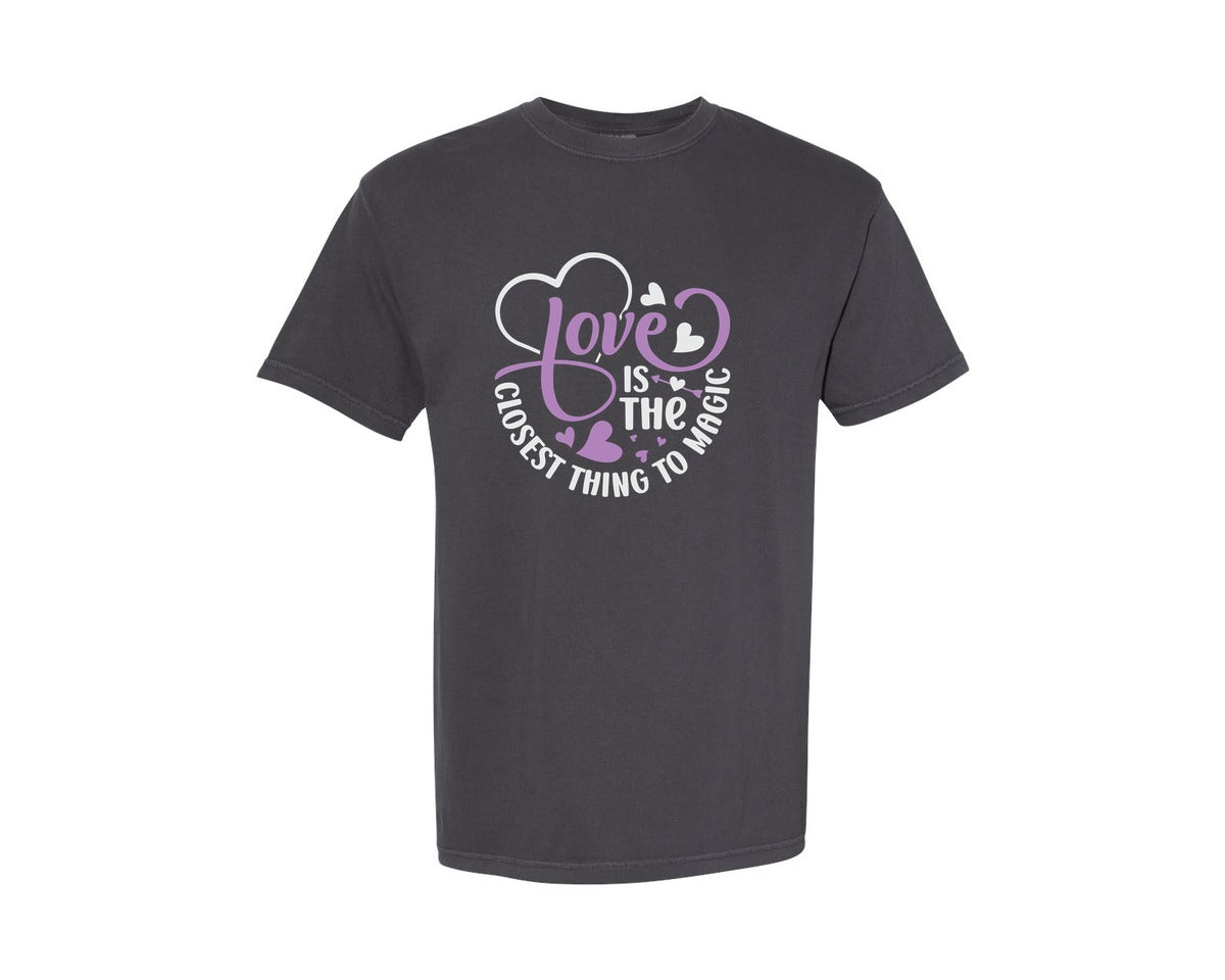 brand:Comfort Colors|color:Graphite|Love Is The Closest Thing To Magic 63 Graphic T-Shirt
