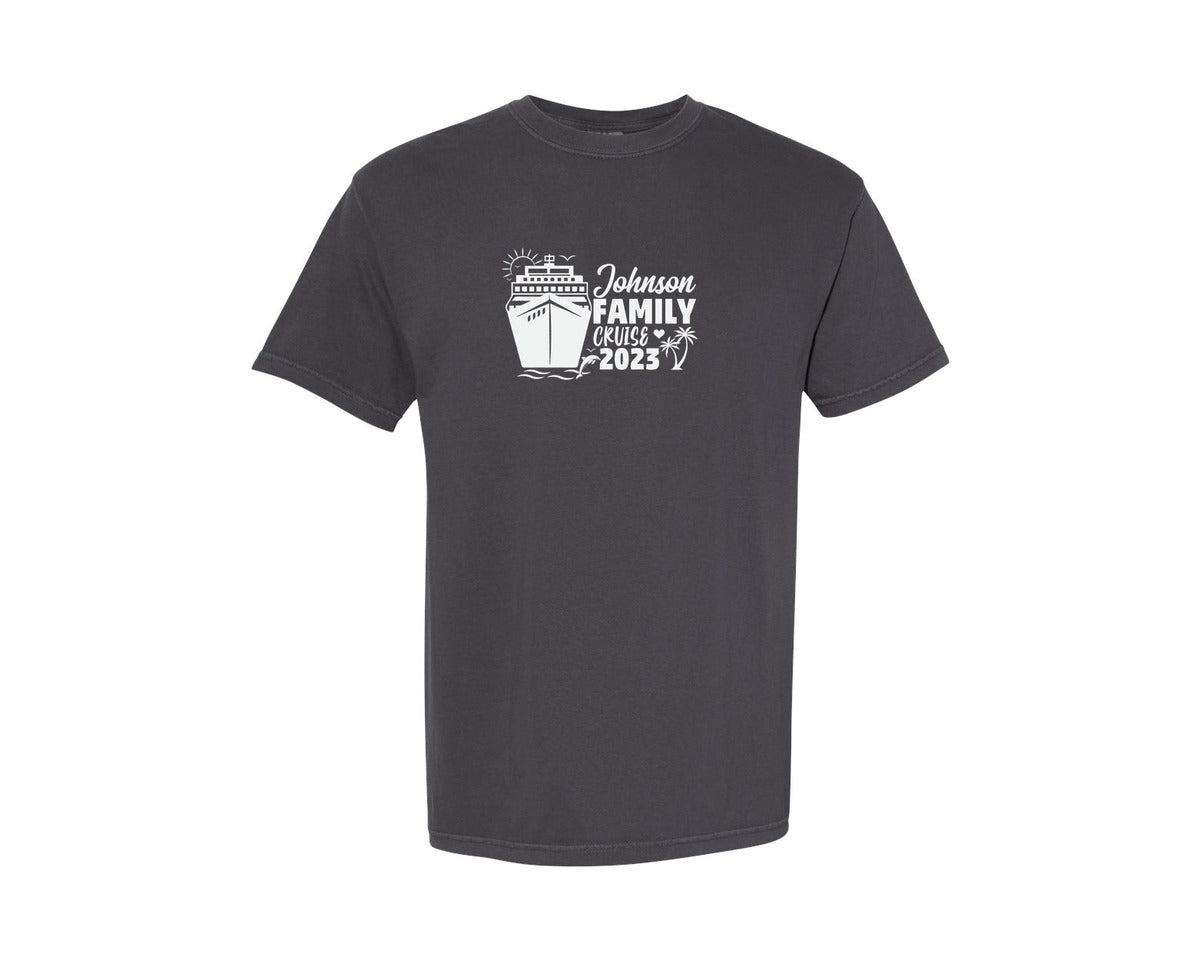 brand:Comfort Colors|color:Graphite|Johnson Family Cruise 2023 T Shirt Graphic T-Shirt